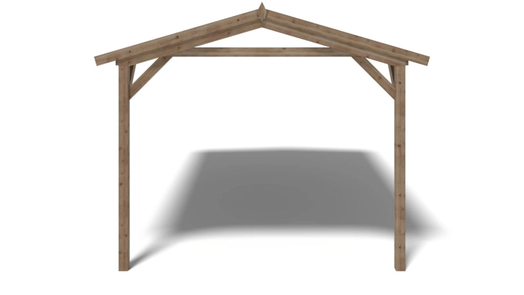 Tettoia di terazzo in legno - 4x2.76m - impregnata - colore marrone - DOS194 - ALTANKA
