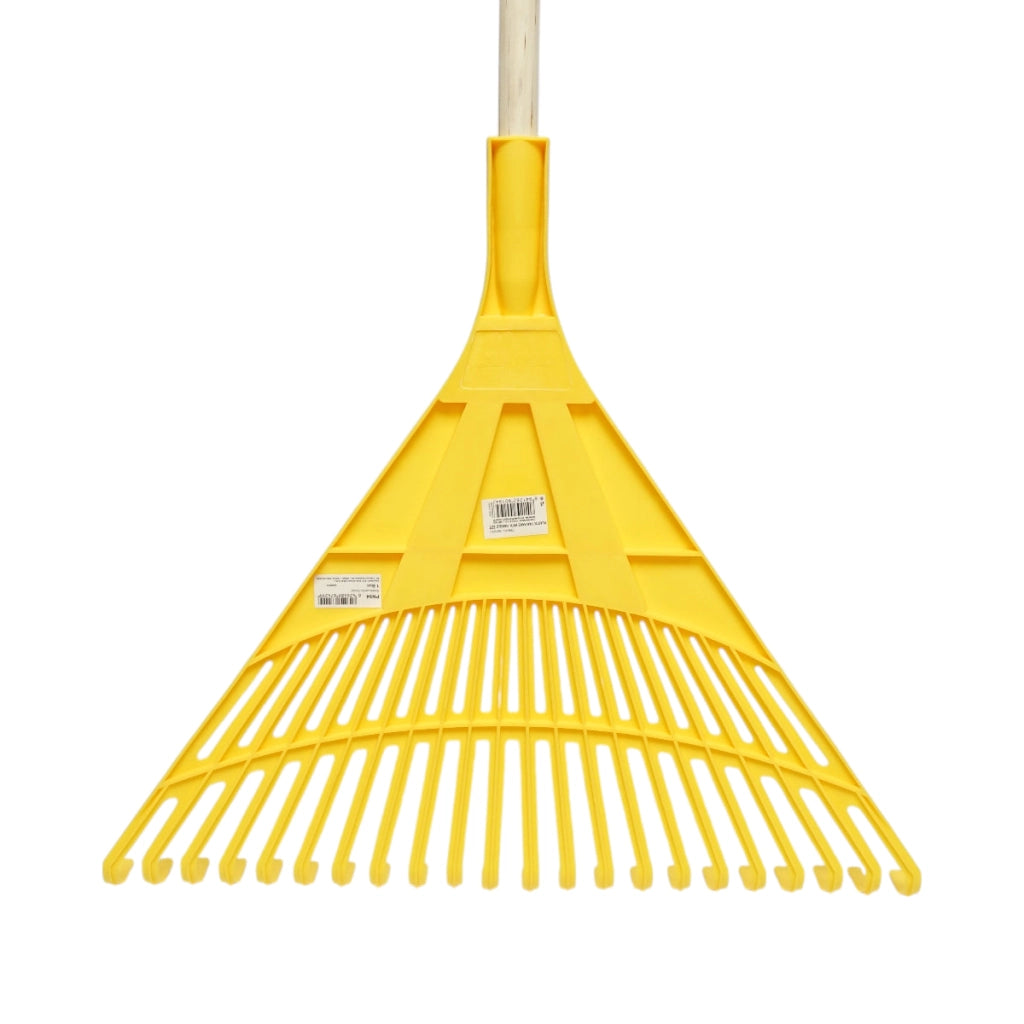 Rastrello in plastica per foglie, manico in legno 120cm, 22 denti Crownman