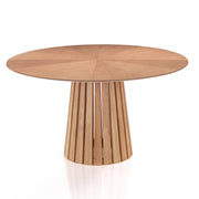 Tavolo rotondo MALTA WOOD in MDF rovere e gambe nere