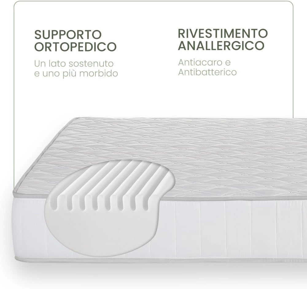 Materasso waterfoam 80x160 h18 cm anatomico confortevole ipoallergenico Made in Italy Farmarelax