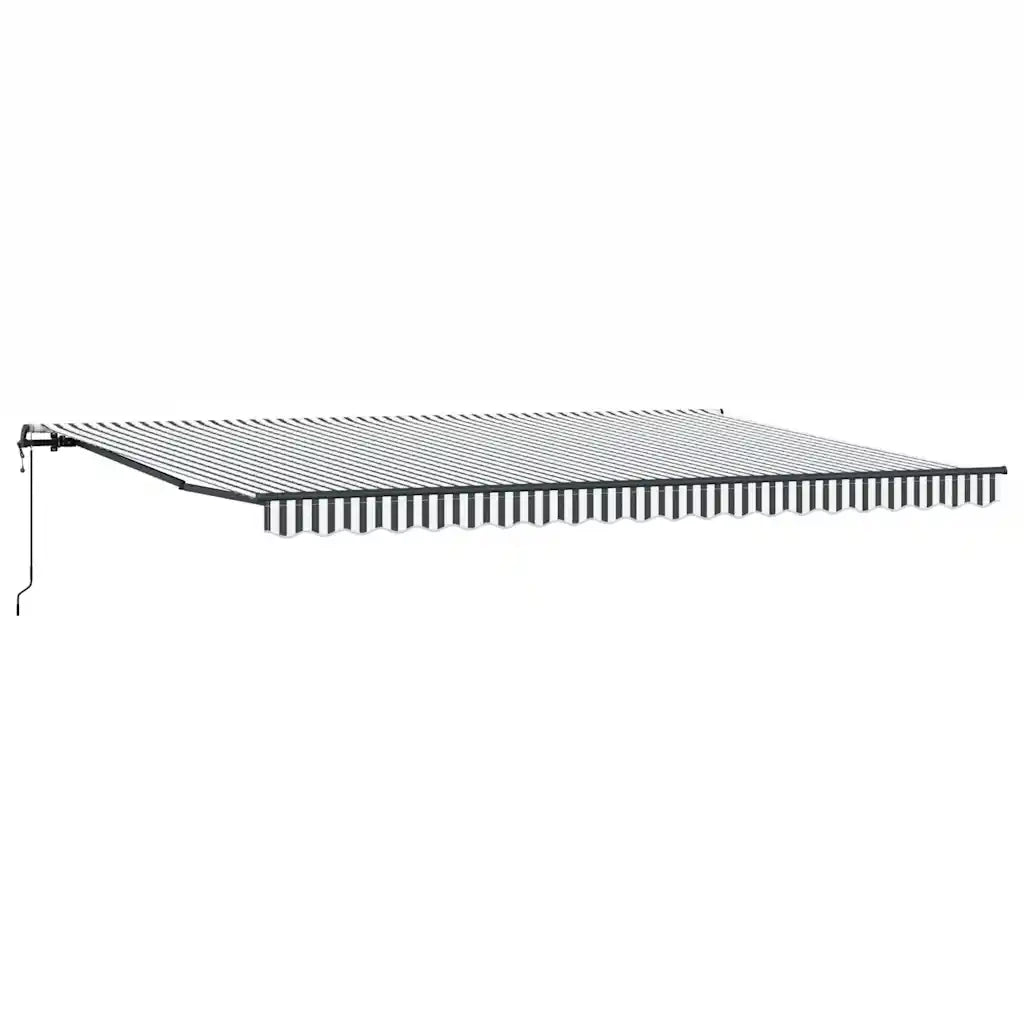 Tenda Sole Retrattile Automatica Antracite e Bianco 500x300 cm