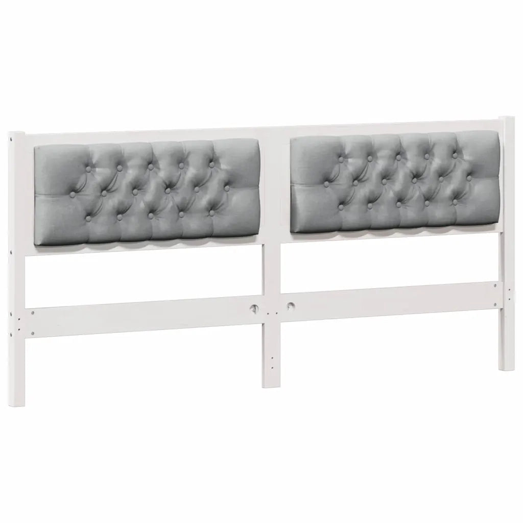 Testiera Bianco e grigio chiaro 180 cm Legno di pino massello 878998