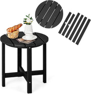 Tavolino da giardino, tavolino rotondo in HDPE, interno ed esterno, tavolo laterale, carico 150 kg, per giardino, balcone, terrazza, patio, φ46 x 46 cm (H) (nero)