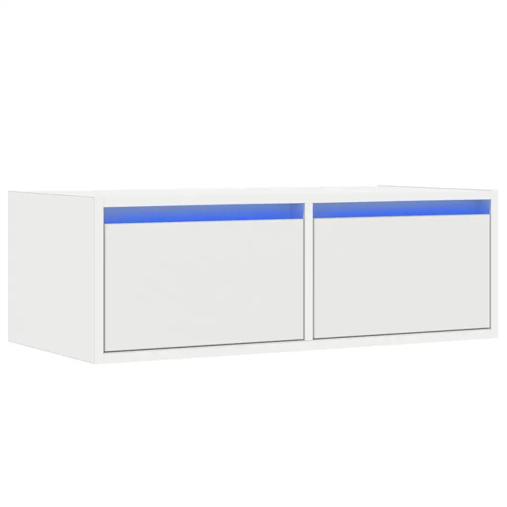 Mobile Porta TV con Luci LED 75x35,5x25 cm Bianco 860229