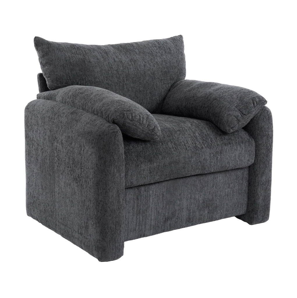 Poltrona 96x82x84 cm in ciniglia grigia， 1 posto