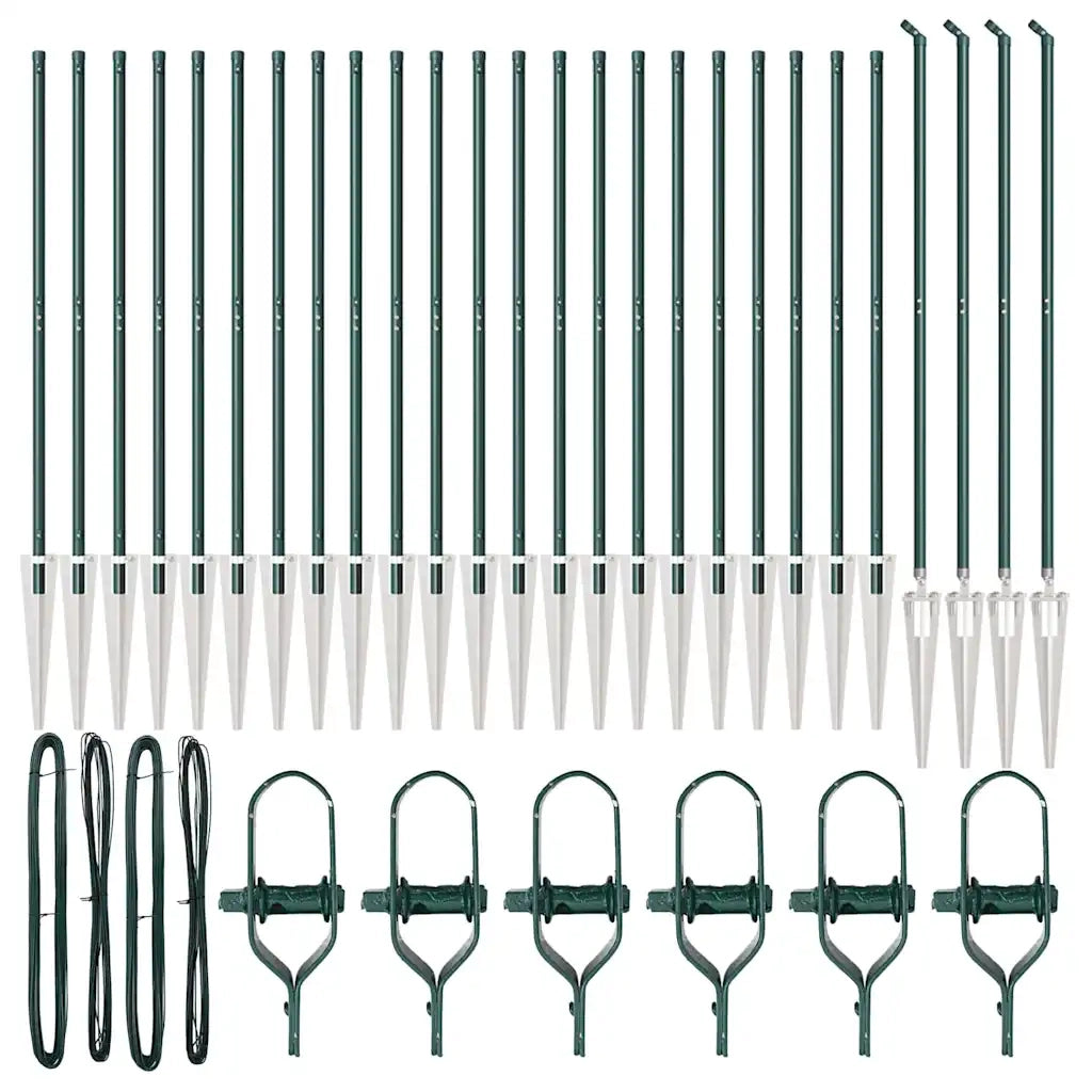 Palo della recinzione 26 pcs Grigio 3,2 x 3,2 x 140 cm