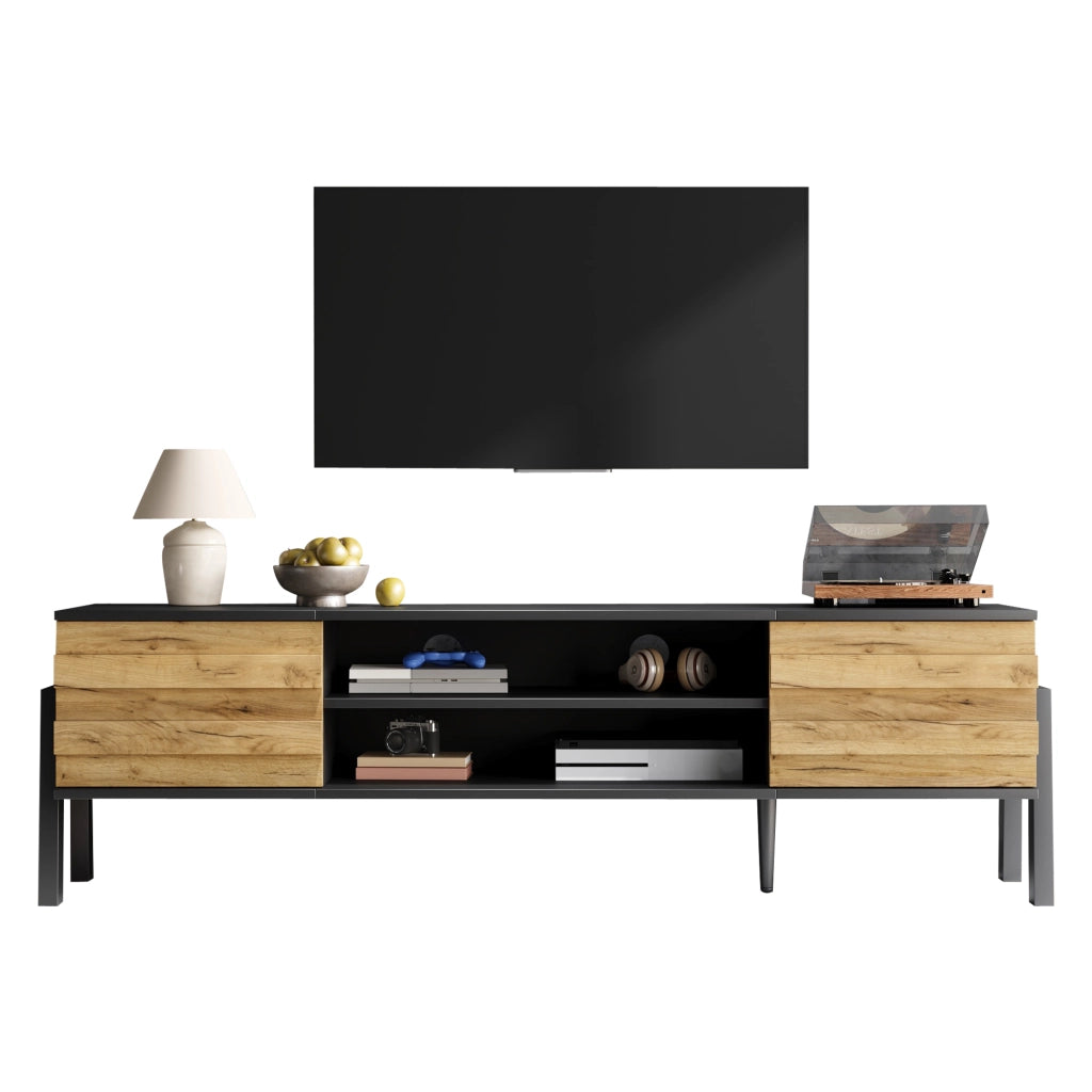 Mobile TV Lowboard ¨C MINIMAL ¨C Bianco, 175x39.5x53 cm, 2 Ante, Soggiorno