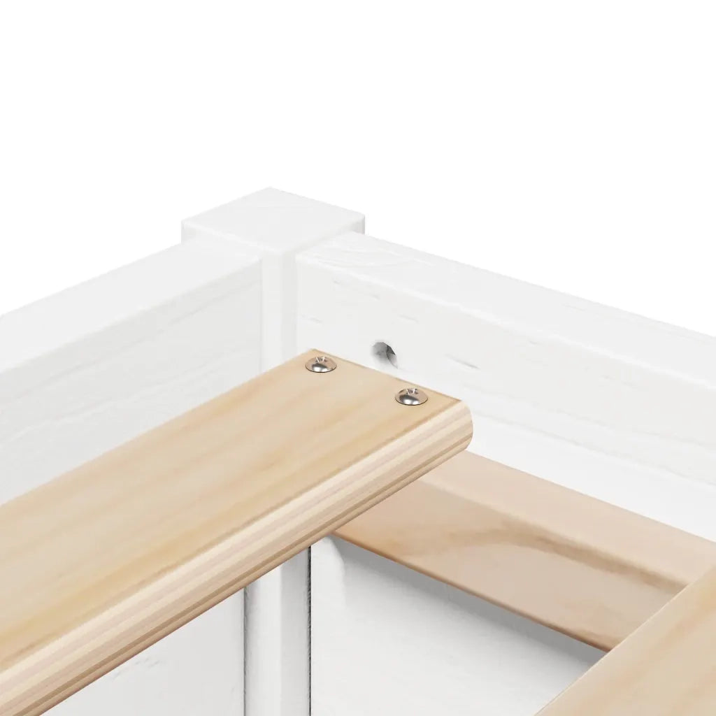 Giroletto senza Materasso Bianco 100x200 cm Legno Massello Pino