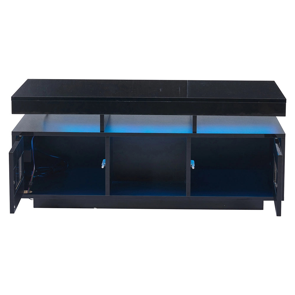 Tavolino-Xylo-100x50x43cm nero LED app presa elettrica