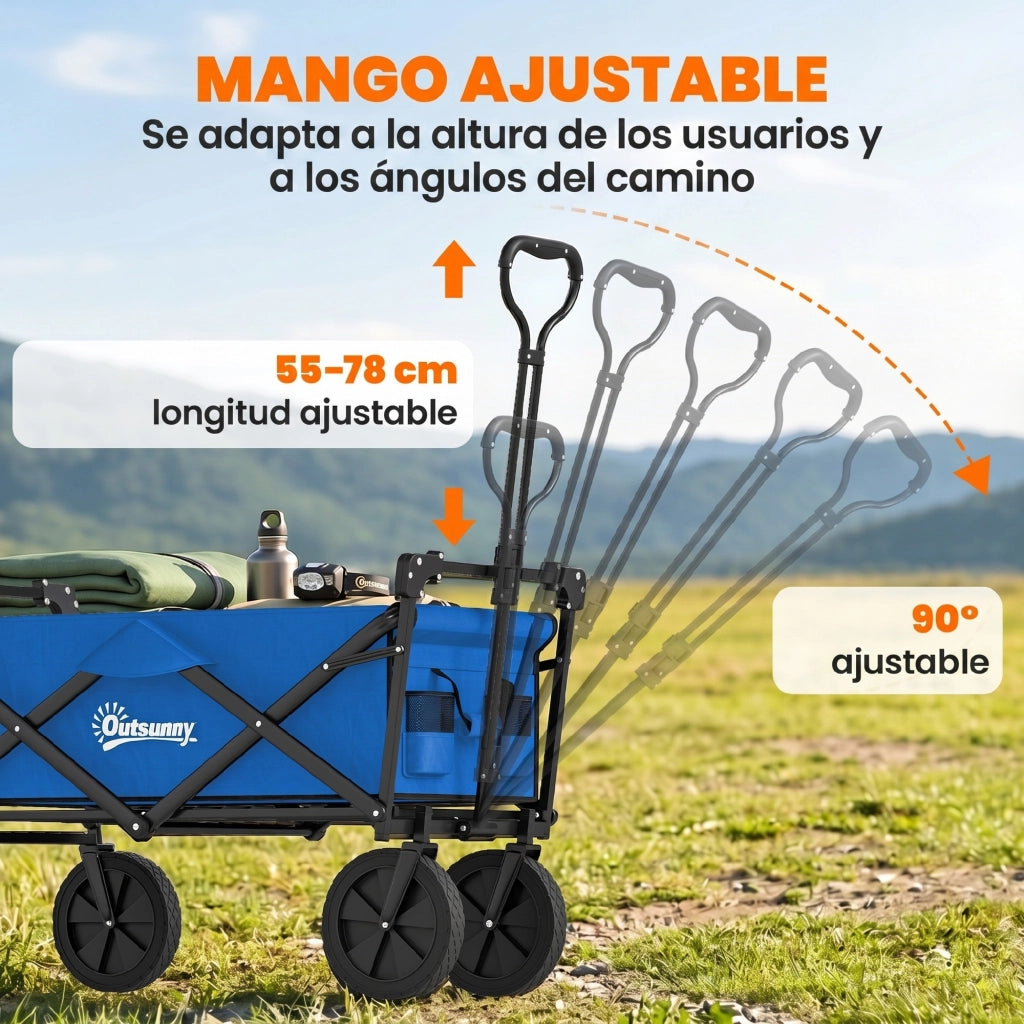 Carrello Pieghevole con Telo e Borsa Trasporto ¨C Zephmum ¨C Blu, 100 kg