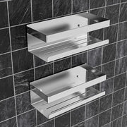 Rek per doccia in acciaio inossidabile senza fori - Appoggio per bagno e cucina - colore argento