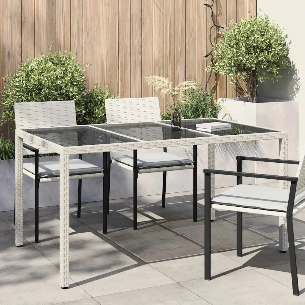 Tavolo da Giardino Bianco 150 x 90 x 75 cm polyrattan 362542