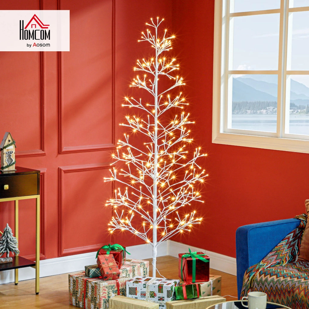 Árbol de Navidad Artificiale 180 cm con 384 Luces LED Blanco