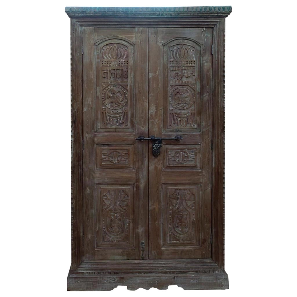 Armadio in legno marrone 121x45x220h