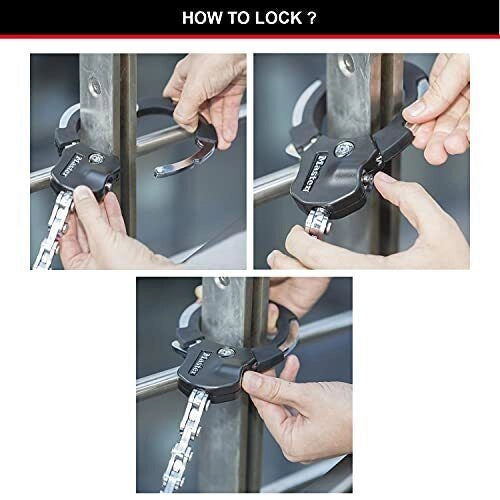 MASTER LOCK P23202 8290EURDPRO Anello di Blocco in Acciaio Temprato con Protezione ABS Lunghezza 550 mm colore Nero