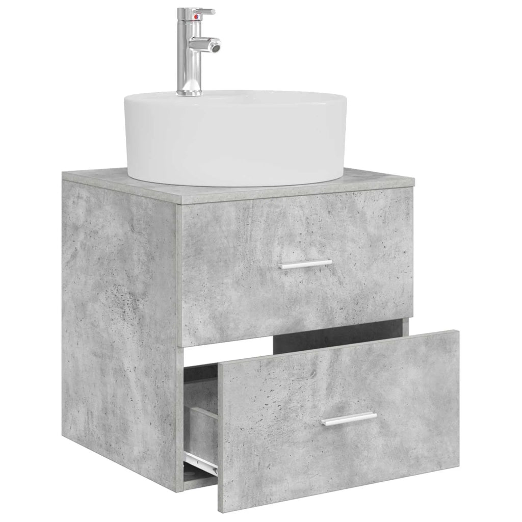 Mobile Lavabo da Parete Grigio Cemento 49,5 x 44,5 x 65 cm 890297
