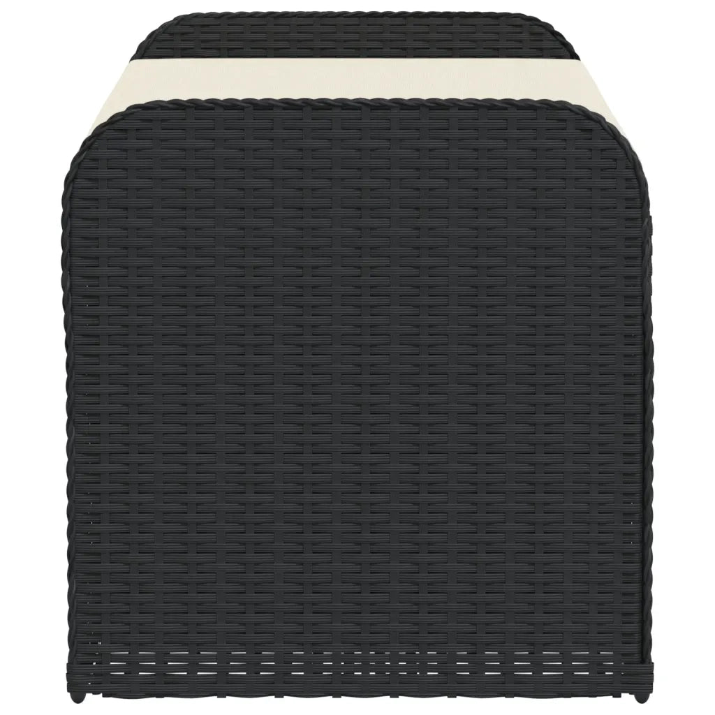 Cassapanca con Cuscino-Baule-Panca con ContenitoreNera 115x51x52 cm in Polyrattan