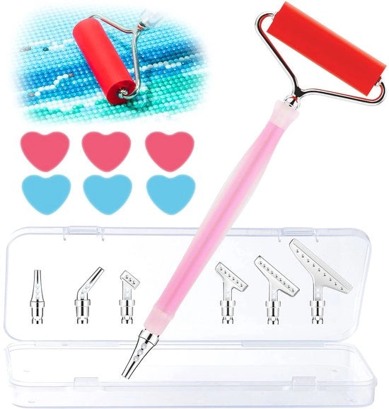 Accessori per pittura con diamanti 5D Ergonomico Set di accessori per pittura con diamanti DIY 

Contenuto della confezione: 6 pezzi di spugna a forma di cuore, 1 rotolatore e 6 punte metalliche di ricambio