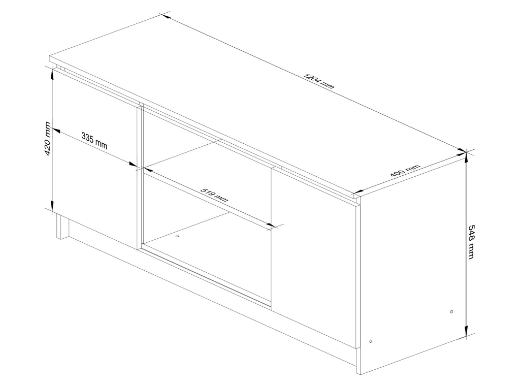 Mobile TV AKORD Sonoma Quercia 120 cm 2 ante 120x40x55 cm