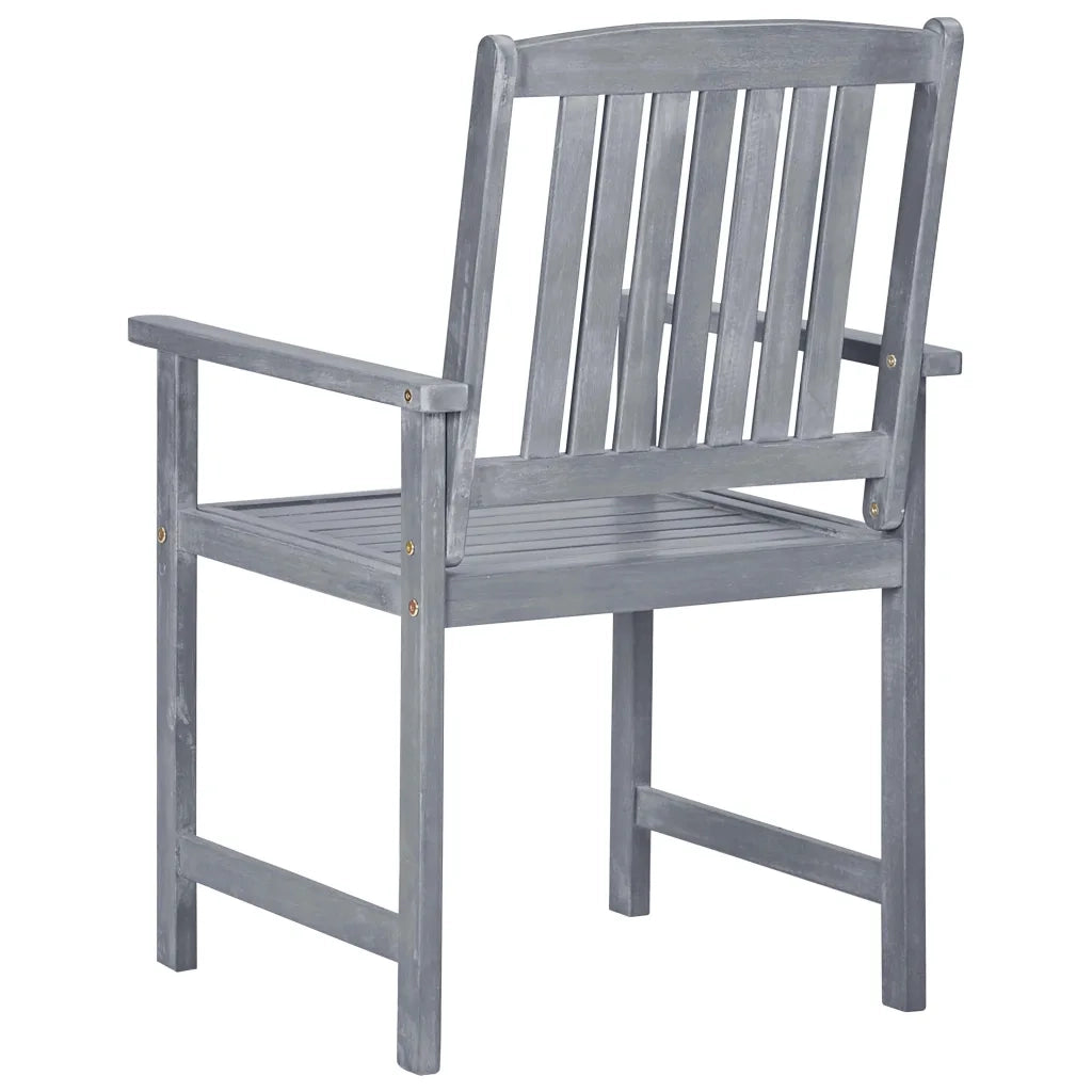 Sedie da Giardino con Cuscini 4 pz in Massello di Acacia Grigio 3061252