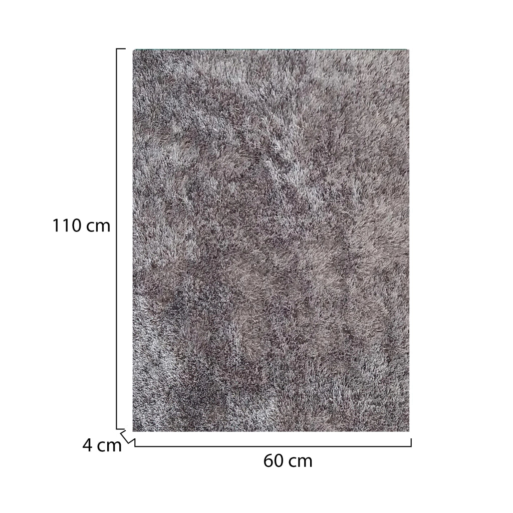 Lateleha, Tappeto Altezza Pelo 35 mm 100% Poliestere, 110x60 cm Grigio