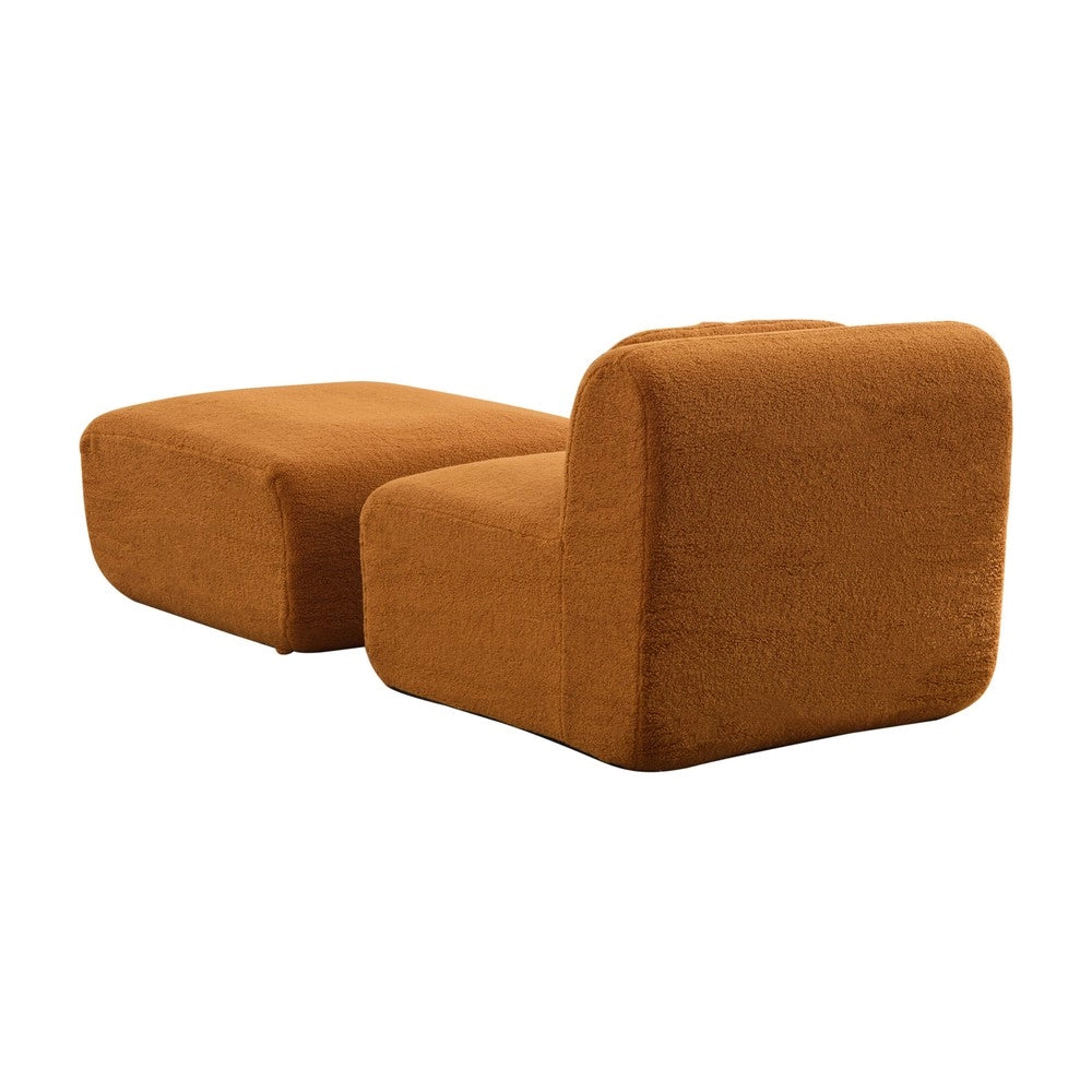 Divano Modulare in Tessuto Chenille ¨C MINIMAL ¨C Caramel, Morbido, Antimacchia