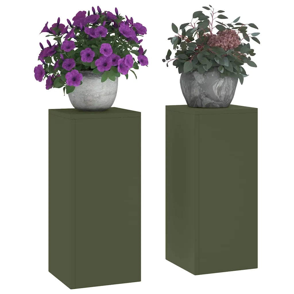Supporto per piante 2 pcs Oliver verde 24 x 24 x 55 cm Acciaio 865816