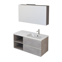 Mobile Bagno Sospeso 100 cm Lavabo e Specchio Bonussi Fenice Grigio