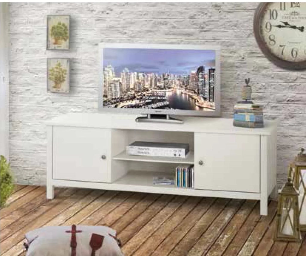Porta tv 2 porte in legno laccato bianco l.165 p.48 h.56 (728) - Mobili 2G