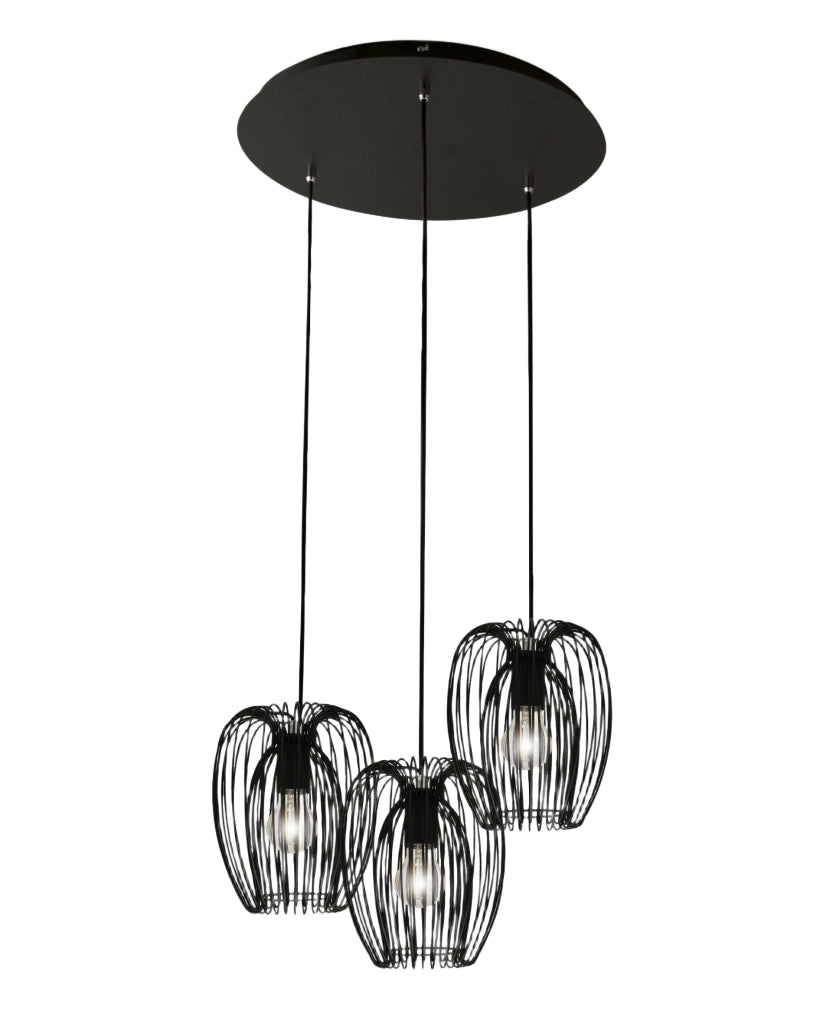 Camp Lampada a Sospensione in Metallo Colore Nero Ø500mm, Design Moderno e Struttura Elegante per Illuminazione Interni Classe 1 IP20