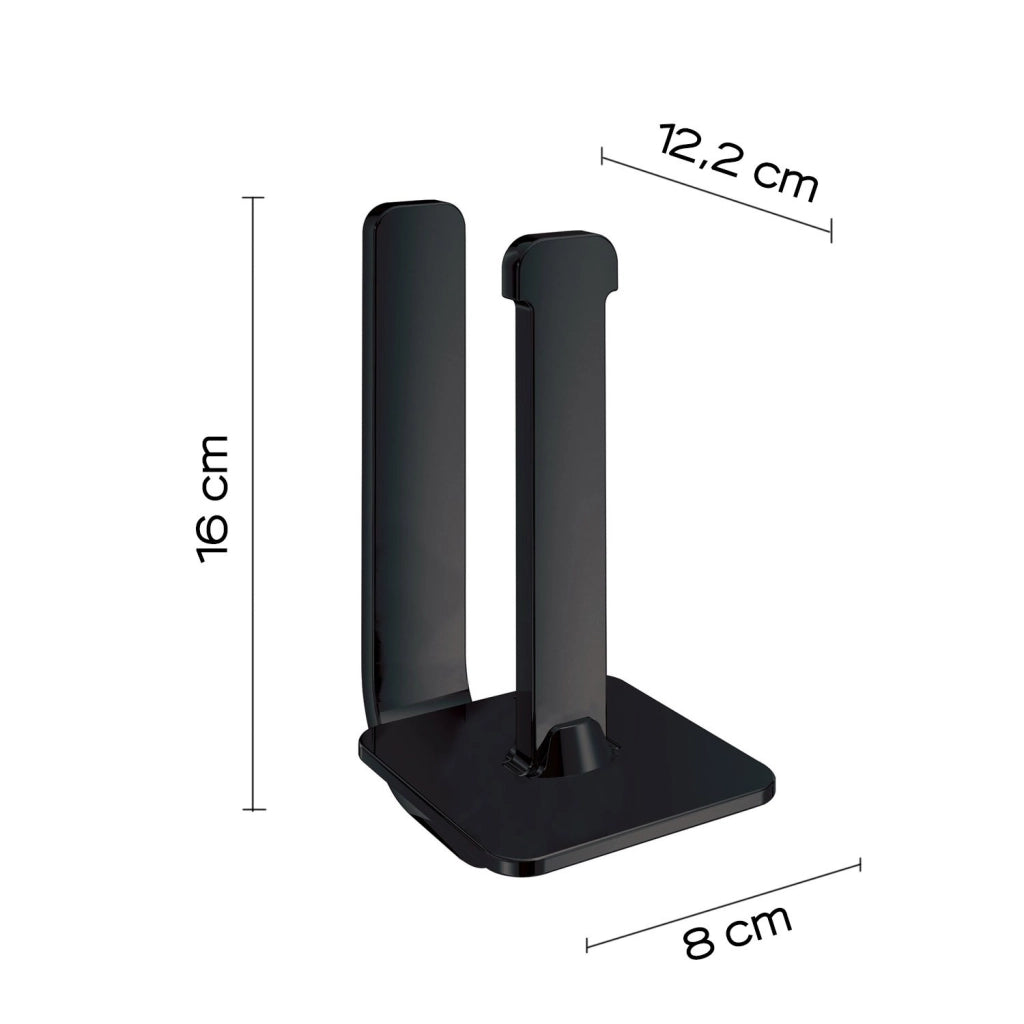 Portarotolo di riserva da muro in ottone, acciaio inox e Cromall 3224-02 Gedy serie OUTLINE Nero Opaco