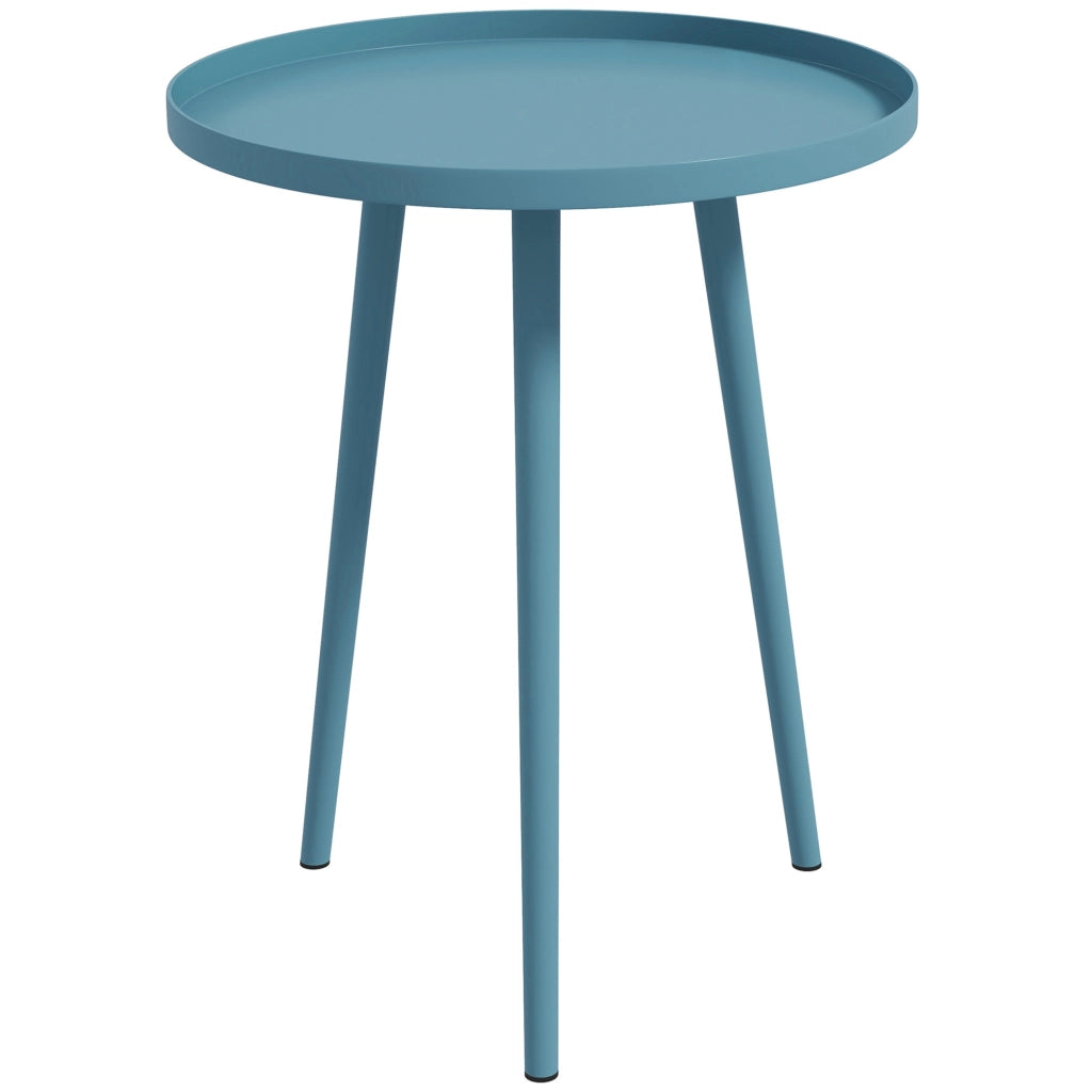Tavolino da esterno rotondo in metallo ¨C zephmum ¨C ?40x50 cm blu