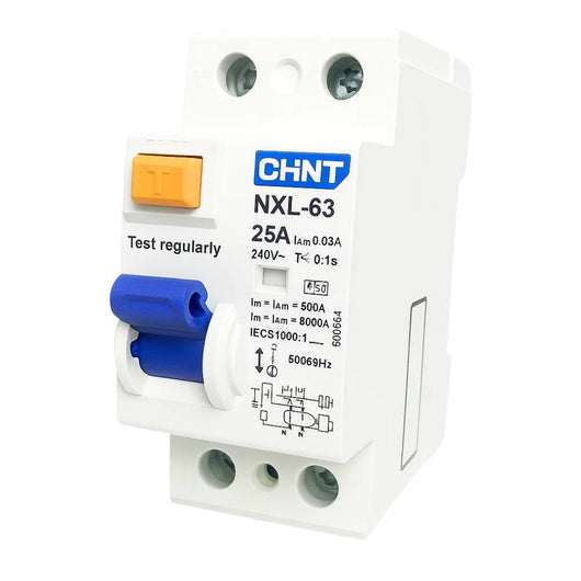 Chint 399932 interruttore differenziale puro 2p 25a 10ma 6ka tipo ac