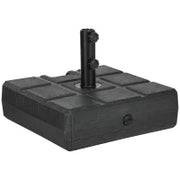 Base per Ombrellone da Giardino 3.5 m con Maniglie, in HDPE e Acciaio, 49x49x36.5 cm, Nero