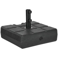 Base per Ombrellone da Giardino 3.5 m con Maniglie, in HDPE e Acciaio, 49x49x36.5 cm, Nero