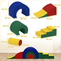 Set 5 Blocchi di Costruzioni Morbide per Bambini per Casa e Scuola, 181x39x29 cm, Multicolore