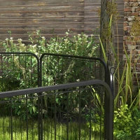 Recinto per Cani di Piccola Taglia a 8 Pannelli Modulabili da 80x1.5x80 cm, Box per Cani e Cuccioli Pieghevole con Porta in Acciaio con 8 Picchetti, Nero