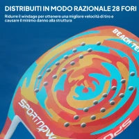 Racchetta da Beach Tennis in Fibra di Carbonio con Impugnatura Antiscivolo e Borsa di Trasporto, Giallo