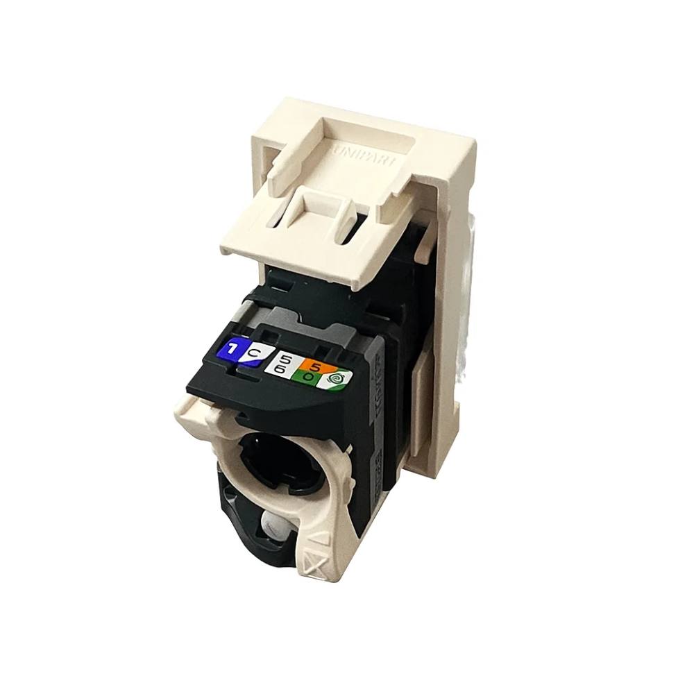 Connettore rj45 cat 5e utp toolless 1 modulo bianco