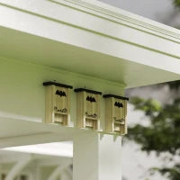 Set di 3 Casette per Pipistrelli Bat Box in Legno di Abete, 18x6x22.5 cm, Colore Legno