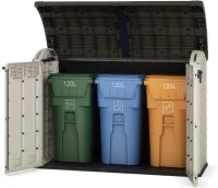 Porta Attrezzi da Giardino Store-It-Out Ultra, 2000L, Effetto Legno, Beige, 177x111x134H cm