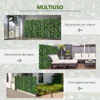Rotolo di Siepe Artificiale 3x1 m in PE e Tessuto per Balcone e Giardino, Verde Chiaro e Verde Scuro