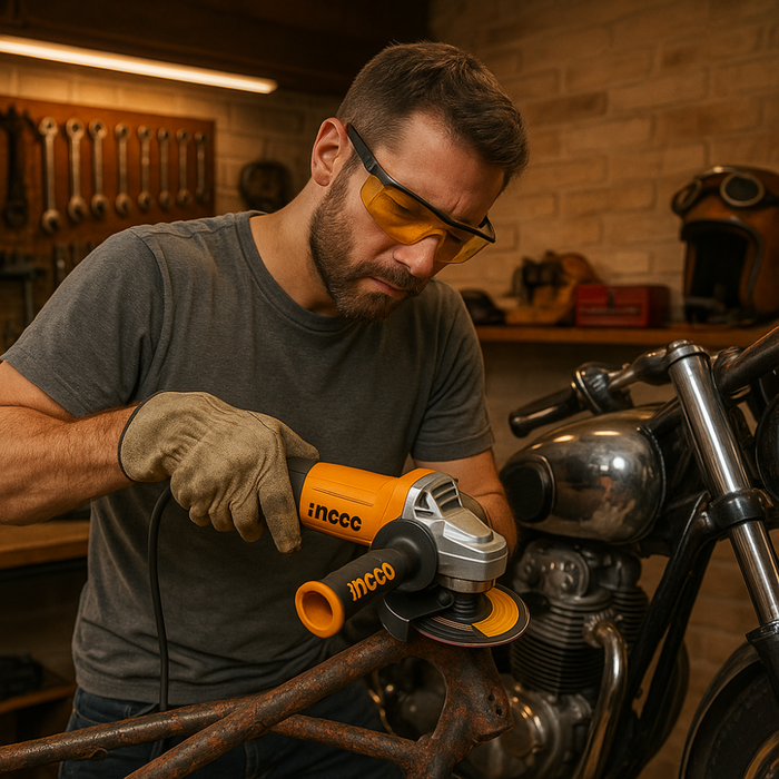 Smerigliatrice angolare 115 mm 950w 10 dischi valigetta preparazione superfici