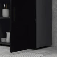 kleankin Mobile Sottolavabo Bagno in Legno con Armadietto 2 Ante, 60x30x60cm, Nero