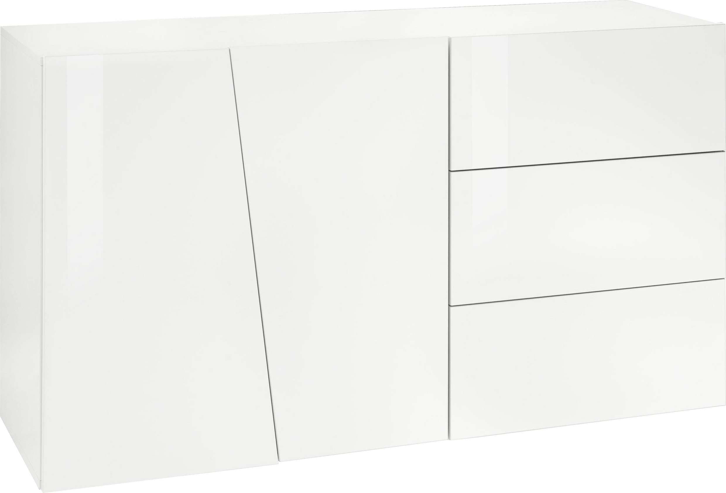 Mobile VEGA L 140.9 x H 86 x P 43 cm colore bianco lucido