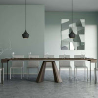 shopinnovativo- Consolle allungabile 90x40/300 cm Diamante Evolution noce telaio e gambe orso