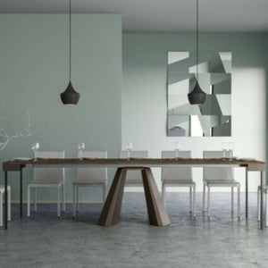 shopinnovativo- Consolle allungabile 90x40/300 cm Diamante Evolution noce telaio e gambe orso