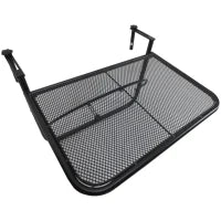 Tavolo da Ringhiera con Ganci ad Altezza Regolabile su 3 Livelli, in Metallo, 60x56.5x45 cm, Nero