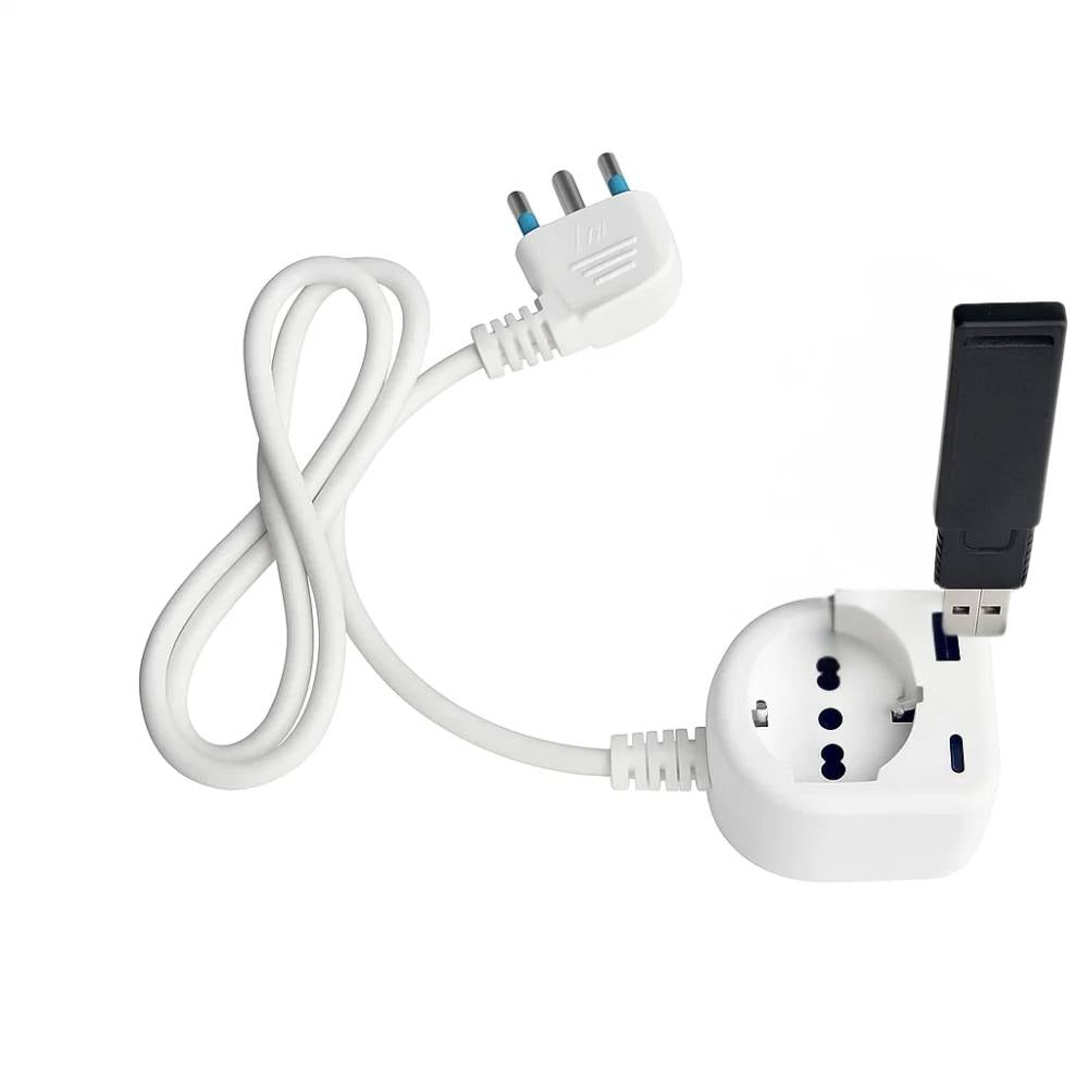Ecova 30262 prolunga elettrica 1 presa p40 schuko con usb-a e usb-c