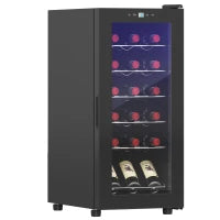 Cantinetta Frigorifero per 18 Bottiglie di Vino con Display Digitale, Luce LED e Controllo Temperatura, Nero